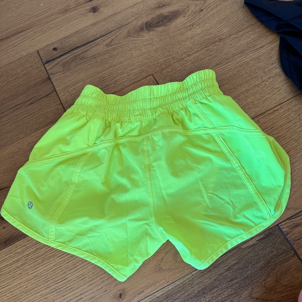 Lululemon Highlighter  Yellow Tracker Shorts